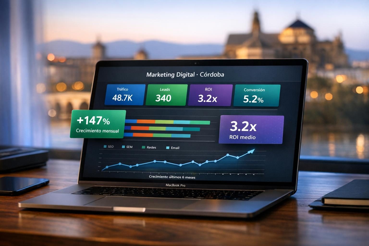 Agencia de marketing digital en Córdoba — Dashboard multicanal